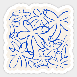 FLOWER DOODLE BLUE Sticker